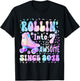 Roller Skating 7th Birthday Rolling Into 7 Since 2018 Girls T-Shirt - T-Shirt | Black