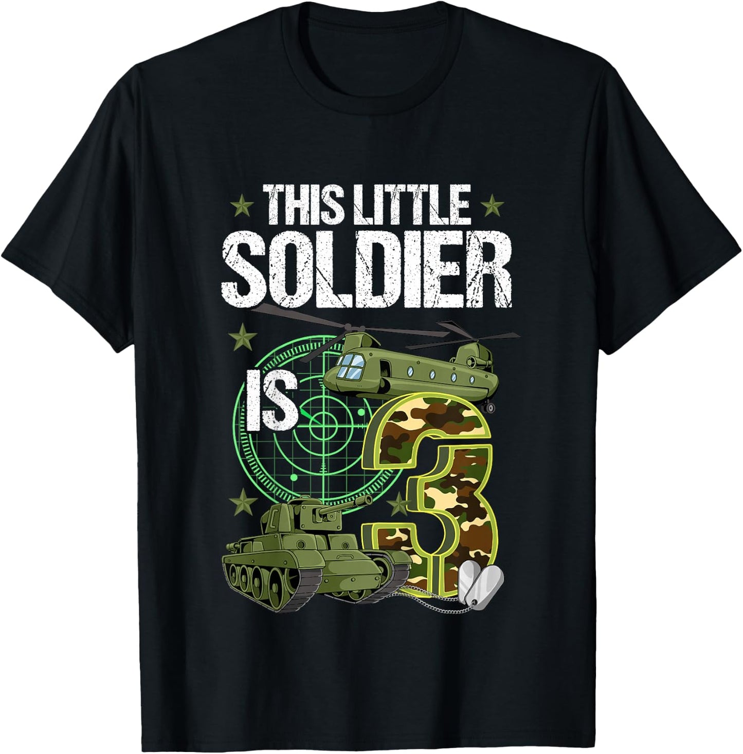 Kids 3rd Birthday Army T-Shirt - T-Shirt | Black