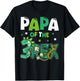 Papa of the Three Rex Birthday Dinosaur Family Matching T-Shirt - T-Shirt | Black