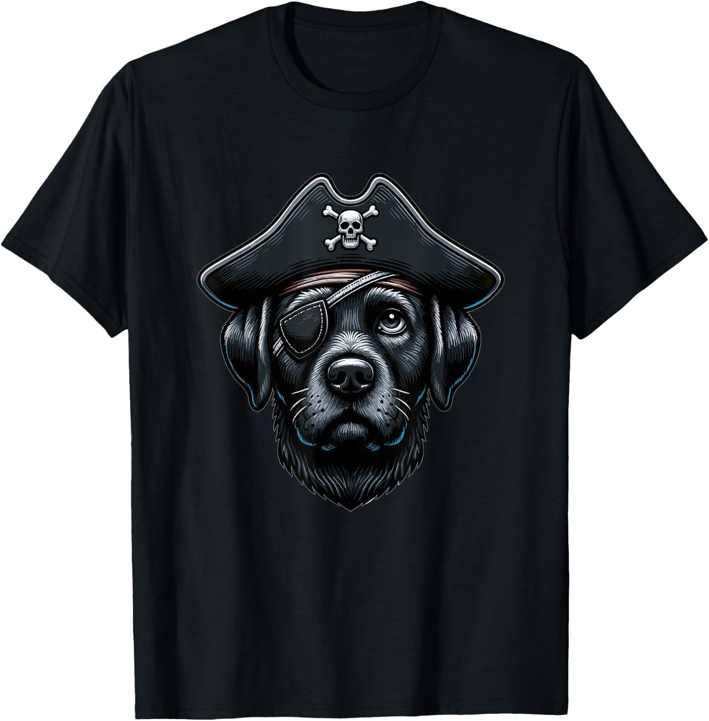 Black Labrador Pirate Dog Halloween Party Women Kids T-Shirt - T-Shirt | Black