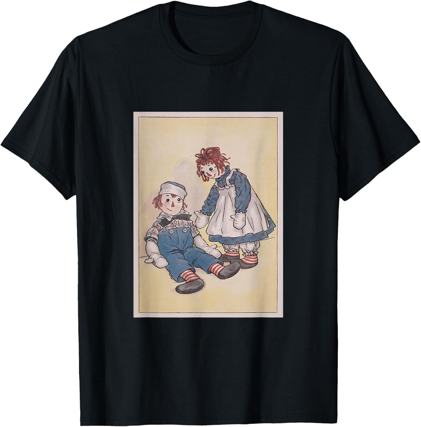 Children's Rag Doll Story Raggedy Ann & Andy (1920) , Small, Black T-Shirt - T-Shirt | Black