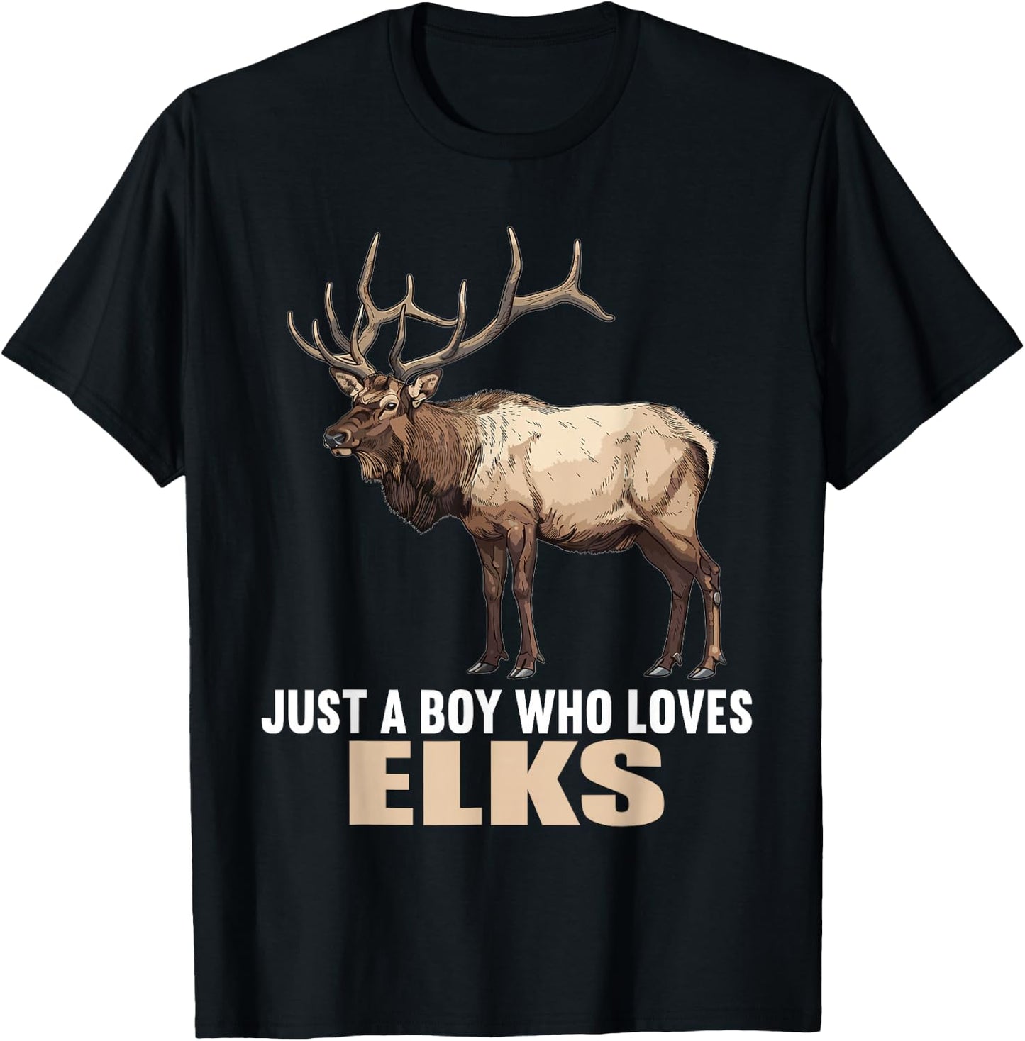 Just a Boy who loves Elks. Elks Elk T-Shirt - T-Shirt | Black