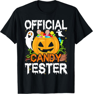 Halloween Party, Halloween Pumpkin Official Candy Tester T-Shirt - T-Shirt | Black