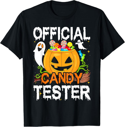 Halloween Party, Halloween Pumpkin Official Candy Tester T-Shirt - T-Shirt | Black