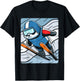 Ski Jumping Skiing Panda Nordic Jumping T-Shirt - T-Shirt | Black
