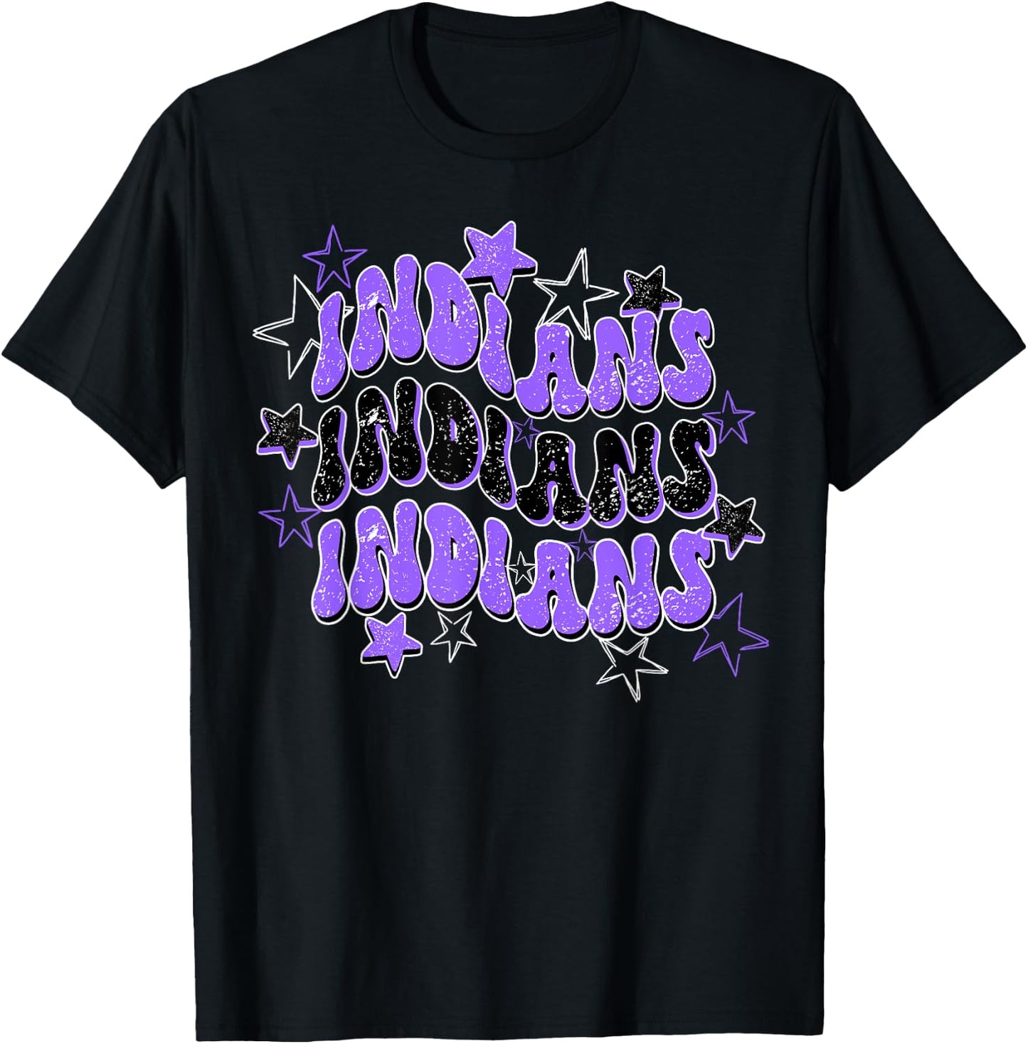 Purple Indians School Spirit Spirit Wear T-Shirt - T-Shirt | Black