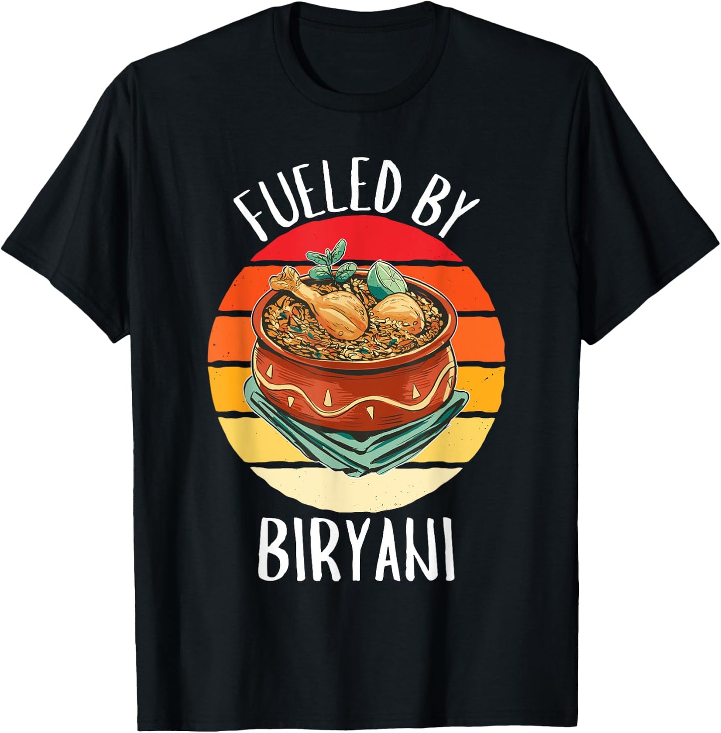 Retro Fueled By Biryani Vintage Biryani Lover T-Shirt - T-Shirt | Black