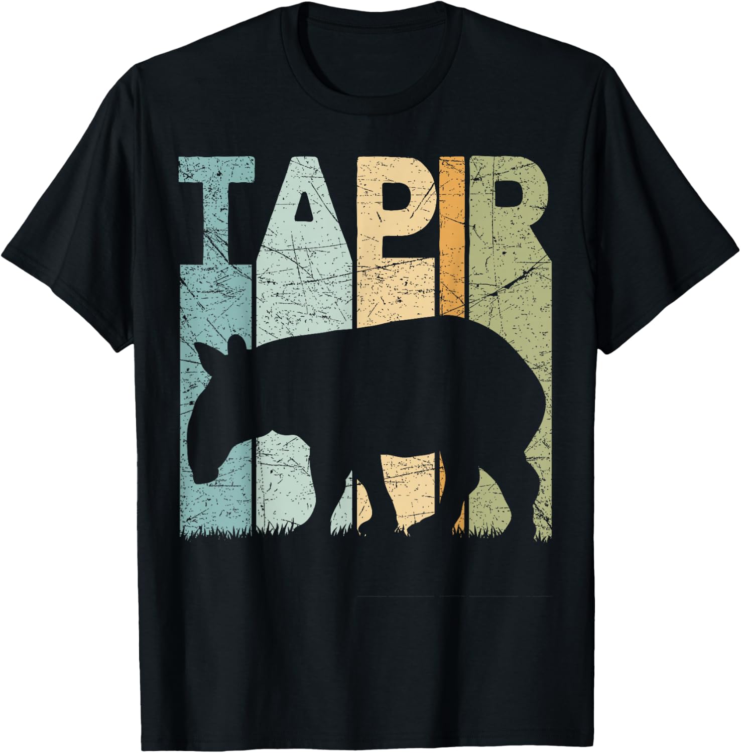 Tapir Vintage Animal Lover Retro Tapir T-Shirt - T-Shirt | Black