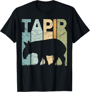 Tapir Vintage Animal Lover Retro Tapir T-Shirt - T-Shirt | Black