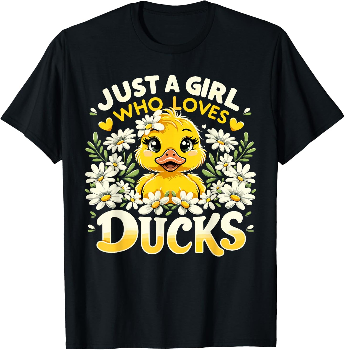 Just A Girl Who Loves Ducks Cute Duck T-Shirt - T-Shirt | Black