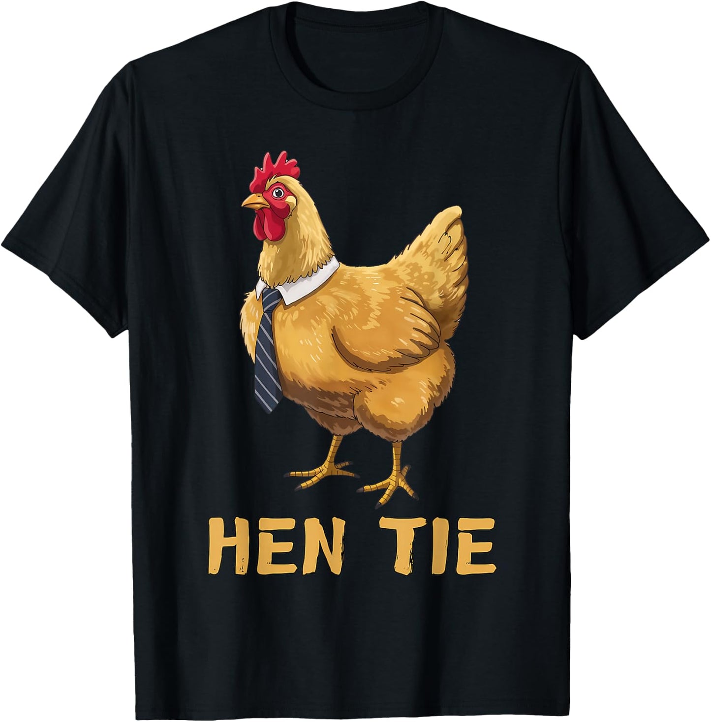 Hen Tie Funny Chicken Anime Lover Shirts Humor Graphic T-Shirt - T-Shirt | Black