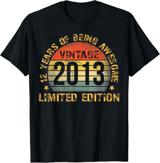 12 Year Old Bday Decorations Son Boy 12yr 2013 12th Birthday T-Shirt - T-Shirt | Black