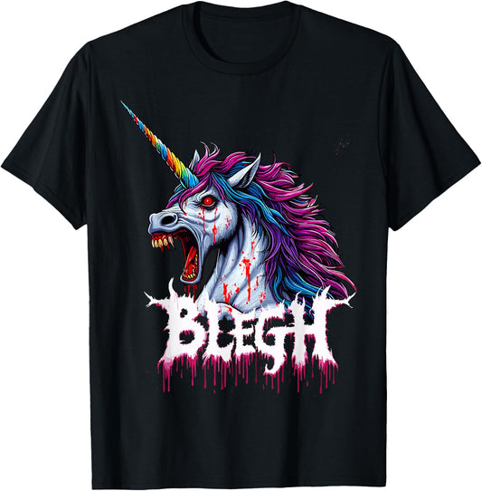 Metal Unicorn Blegh T-Shirt - T-Shirt | Black