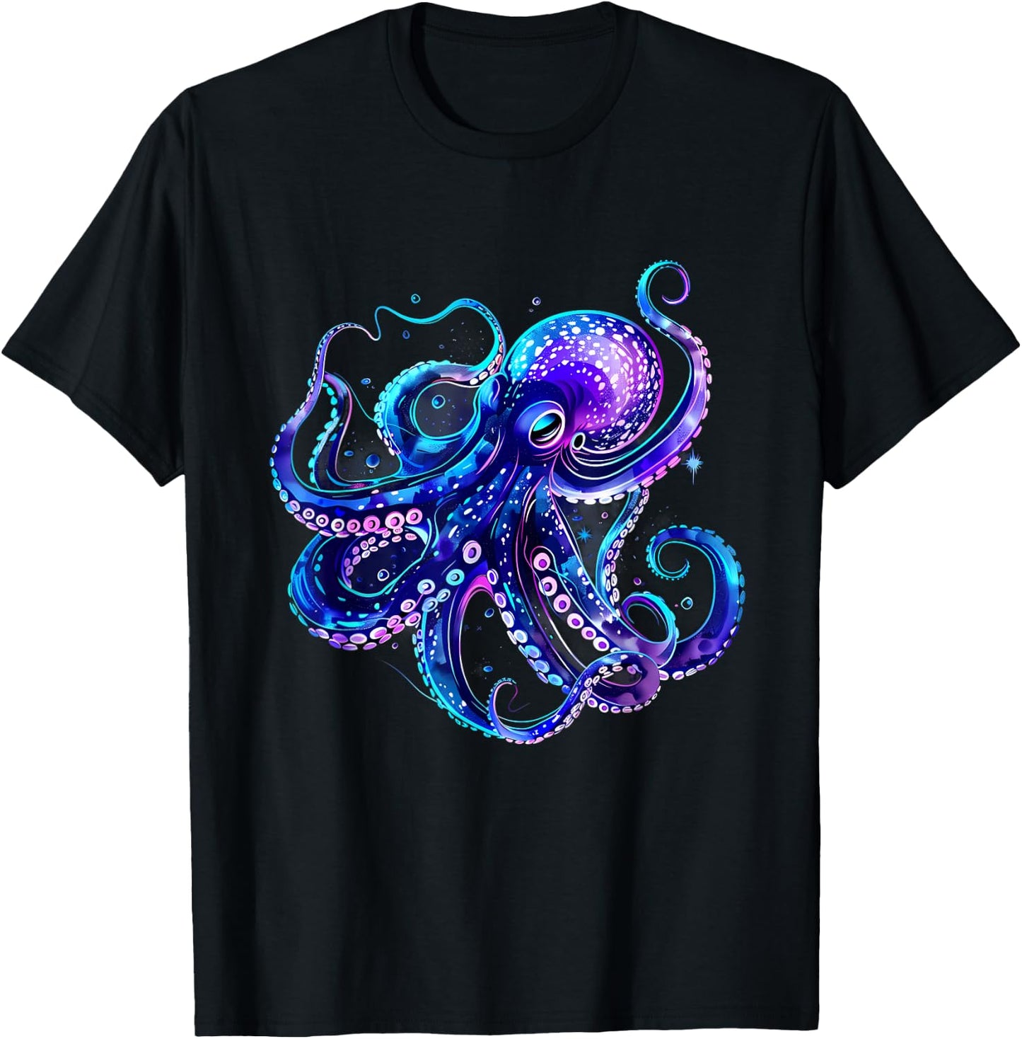 Octopus Artwork Sea Ocean Animal Lover Motif Sea Creature T-Shirt - T-Shirt | Black
