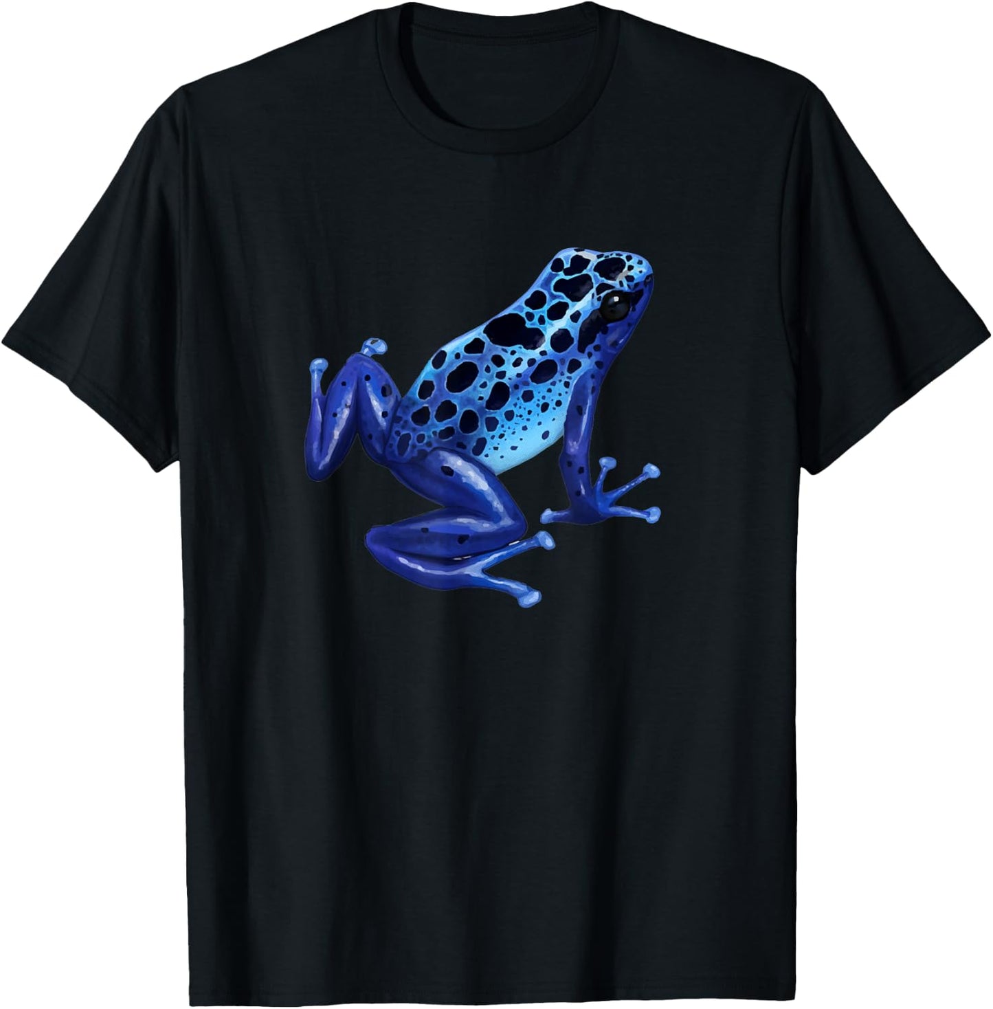Blue Poison Dart Frog Colorful Design Nature Lover T-Shirt - T-Shirt | Black