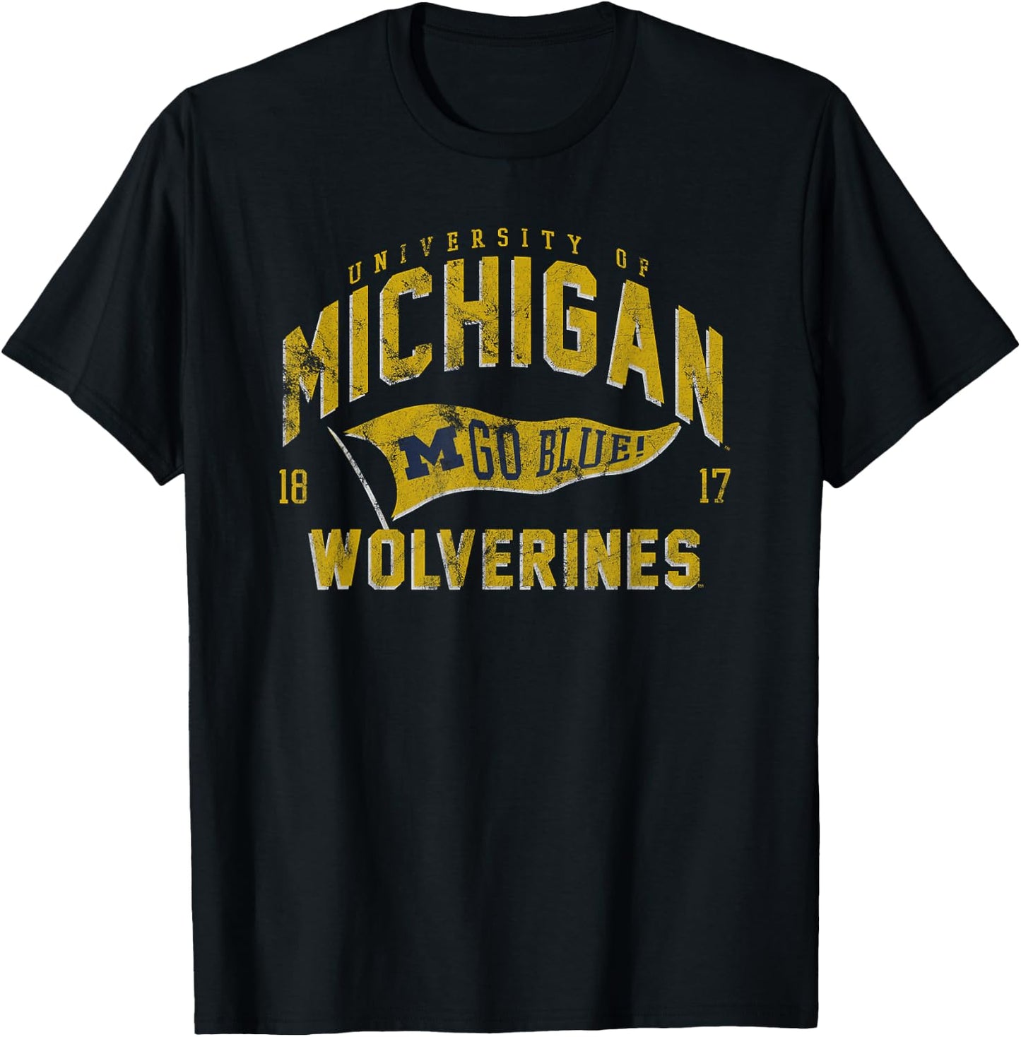 University of Michigan Wolverines U of M Spirit Pennant T-Shirt - T-Shirt | Black