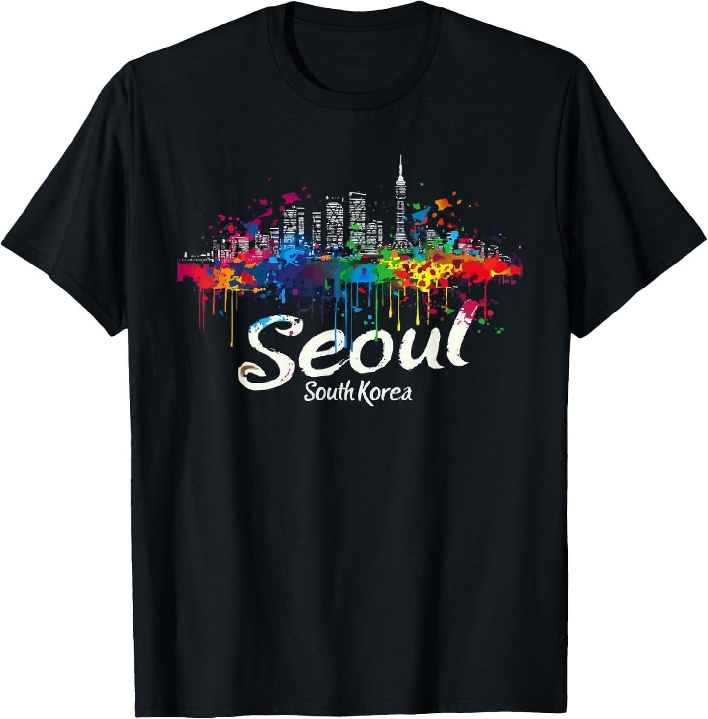 Seoul South Korea Travel Vacation Saranghae I Love Seoul T-Shirt - T-Shirt | Black