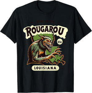 Home State Rougarou Louisiana Cryptid Paranormal Design T-Shirt - T-Shirt | Black
