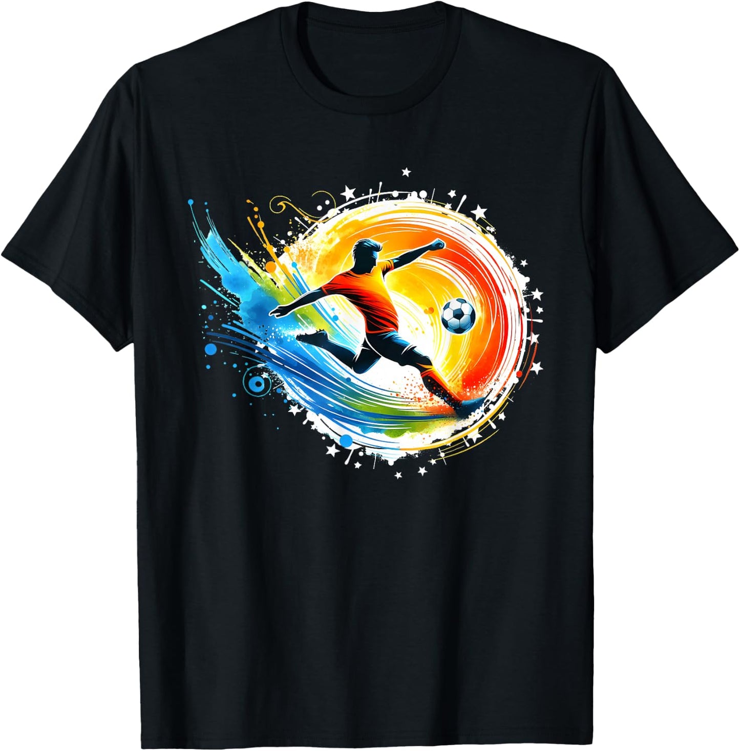 Soccer Player Sports Vintage Men Boys Soccer Ball Soccer T-Shirt - T-Shirt | Black