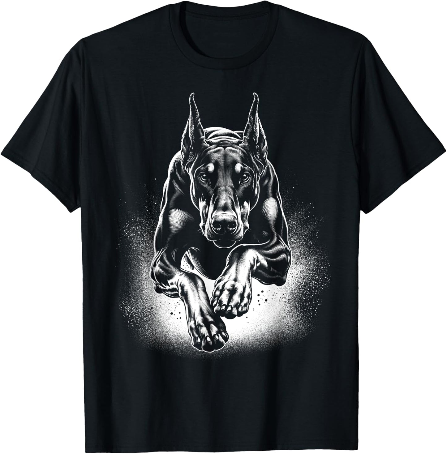Cool Doberman Dog in Jump T-Shirt - T-Shirt | Black