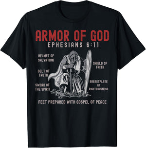 Put On The Full Armor Of God Bible Chapters - Christian T-Shirt - T-Shirt | Black