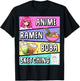 Kawaii Anime Ramen Noodles Sketching Boba Tea Japanese T-Shirt - T-Shirt | Black