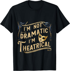 Theatre FH -Adult Black Modern Classic Dramatic - Small - Short Sleeve - Cotton Blend - Machine Wash T-Shirt - T-Shirt | Black