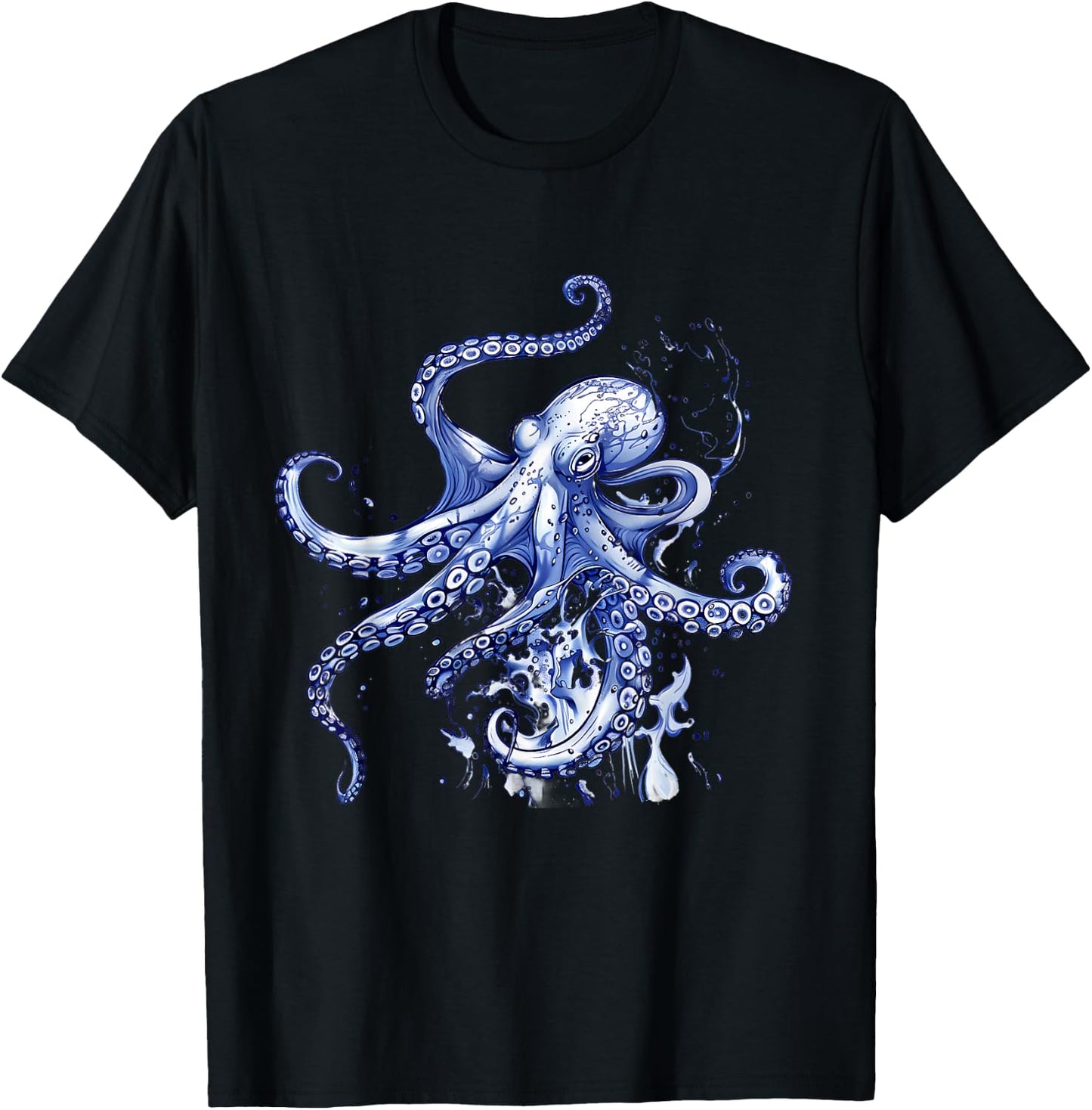 Octopus Ocean Sea Animal Marine Mammal Sea Creature Motif T-Shirt - T-Shirt | Black