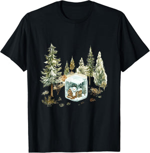 Watercolor Snowman Winter Wonderland Christmas T-Shirt - T-Shirt | Black