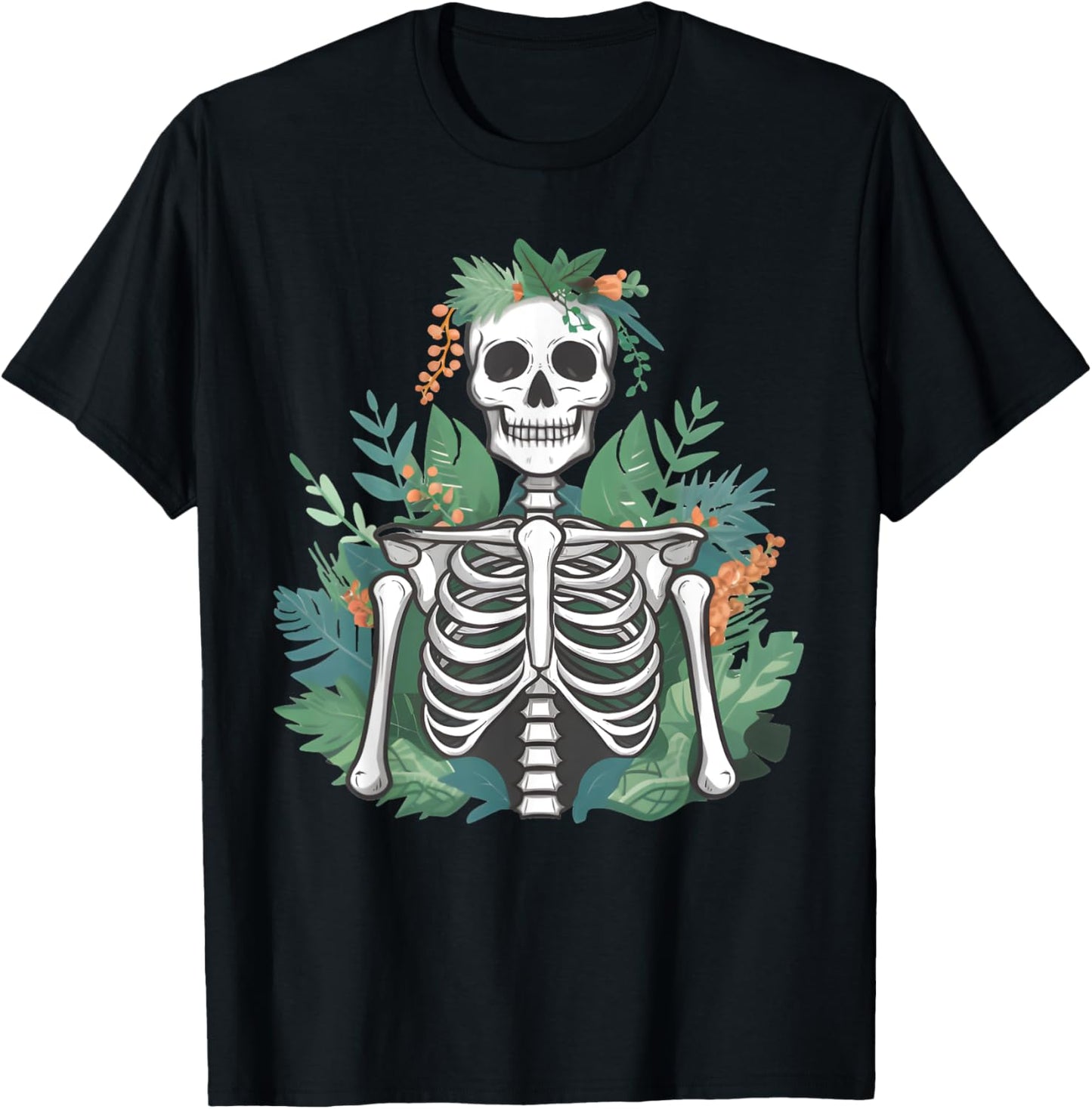 Funny Halloween Skeleton Plants Costume Gardener Men Women T-Shirt - T-Shirt | Black