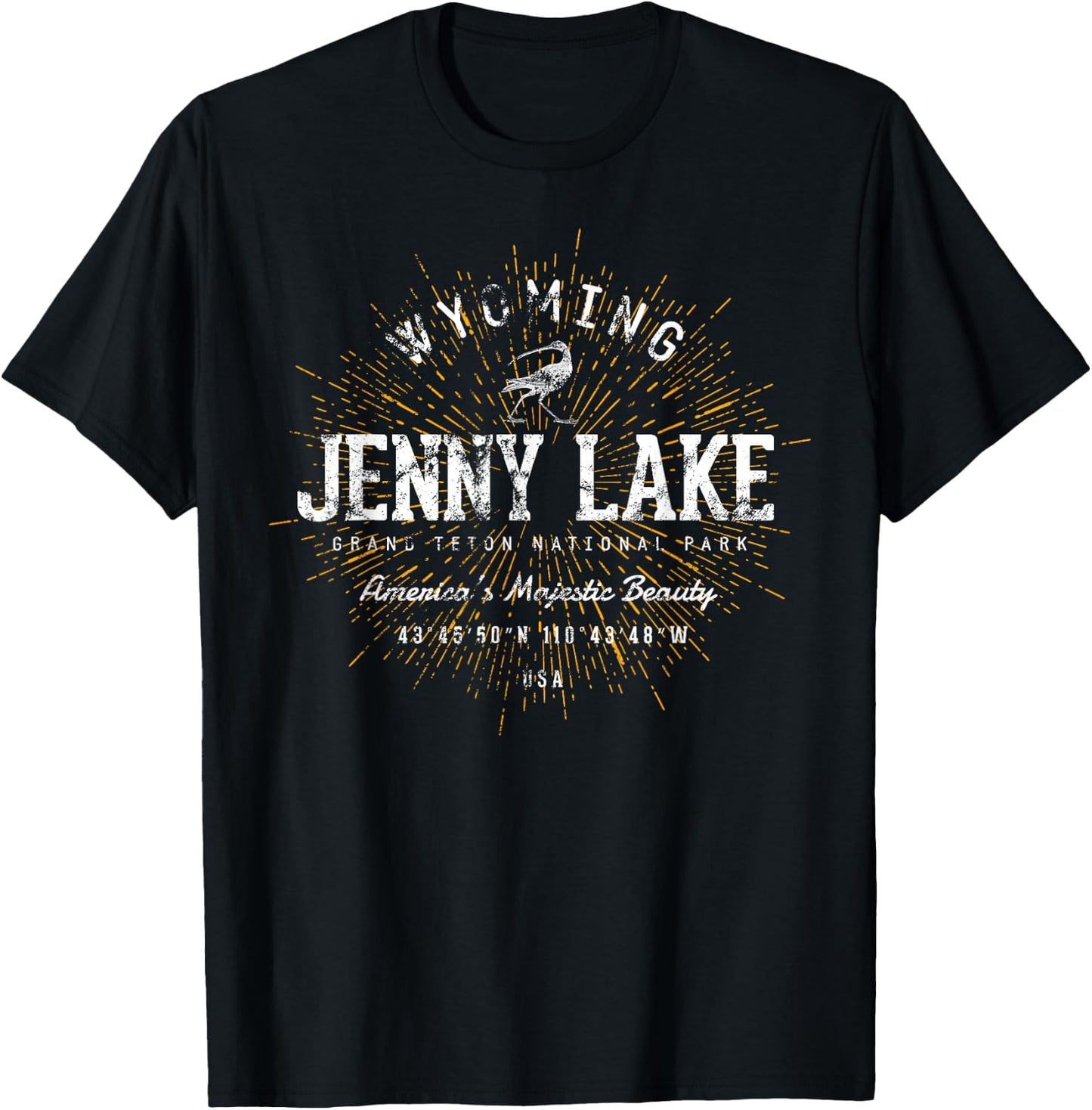 Retro Style Vintage Jenny Lake T-Shirt - T-Shirt | Black