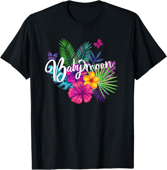 Cute Fun Babymoon Expectant Parents Trip Pregnancy Newborn T-Shirt - T-Shirt | Black
