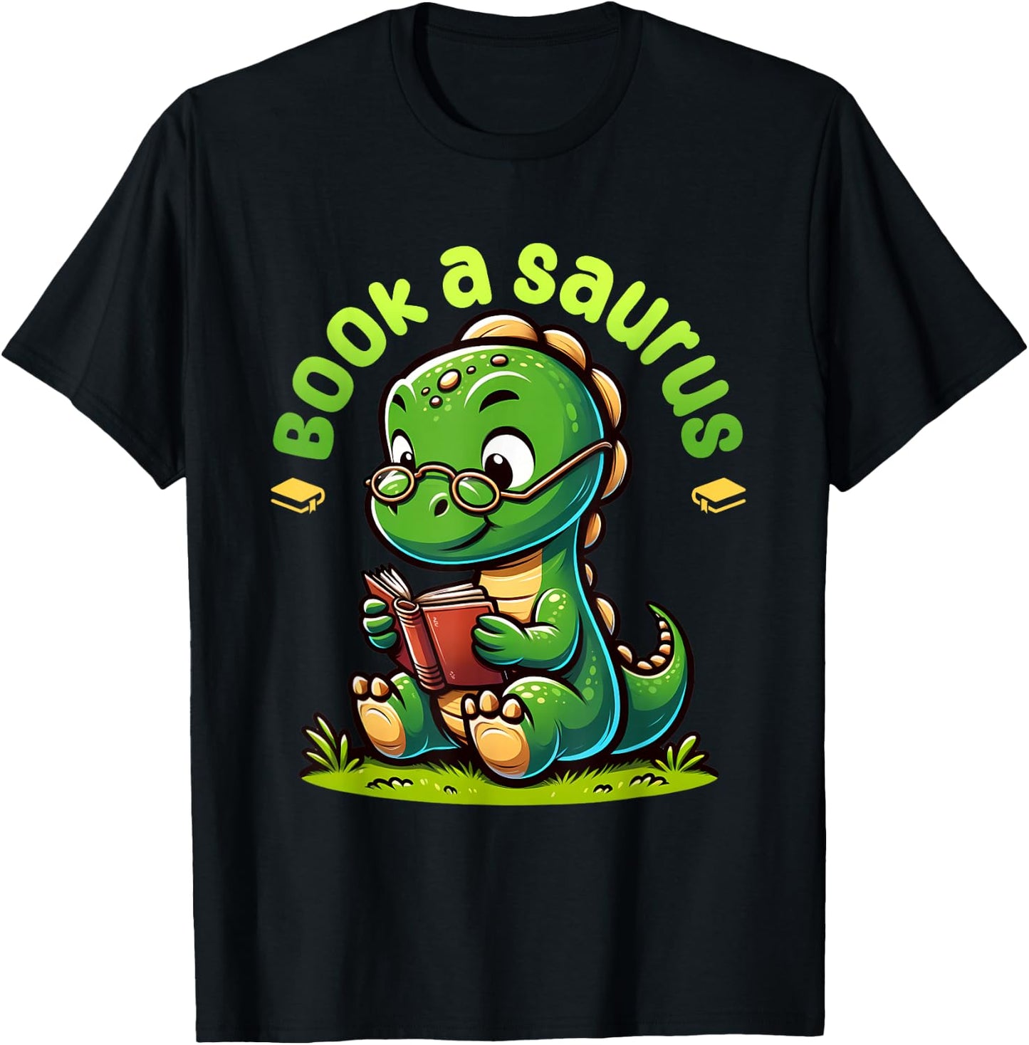 Book A Saurus Bookasaurus Dinosaur Book Girls Boys Toddler T-Shirt - T-Shirt | Black