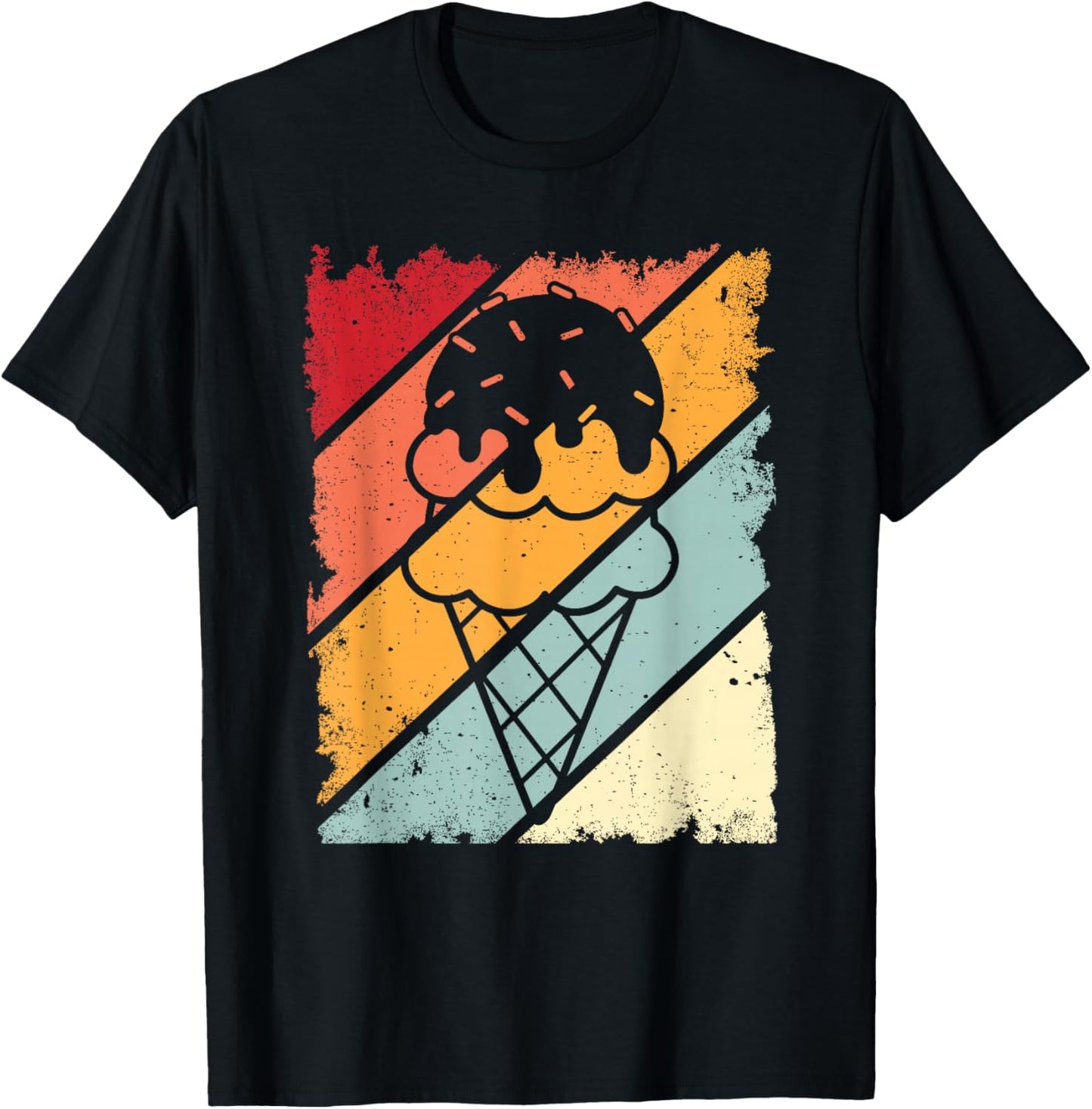 Funny Ice Cream with Sprinkles Women Kids Ice Cream T-Shirt - T-Shirt | Black