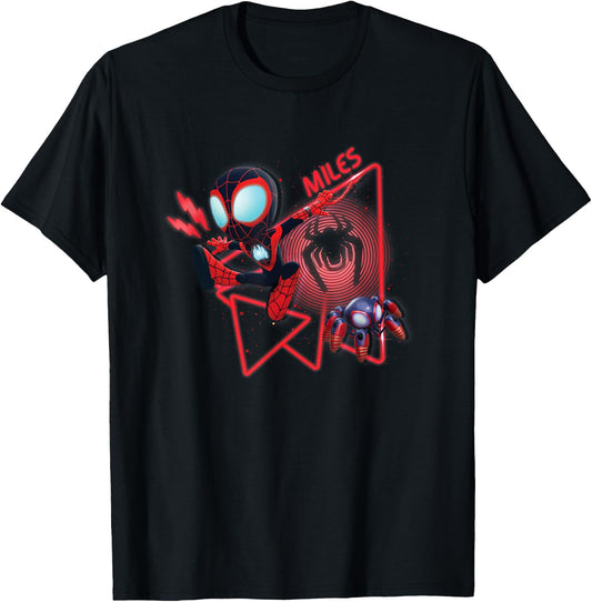 Marvel Spidey and His Amazing Friends Miles Hologram T-Shirt - T-Shirt | Black