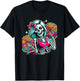 Halloween Skeleton Cheerleading Cheerleader T-Shirt - T-Shirt | Black