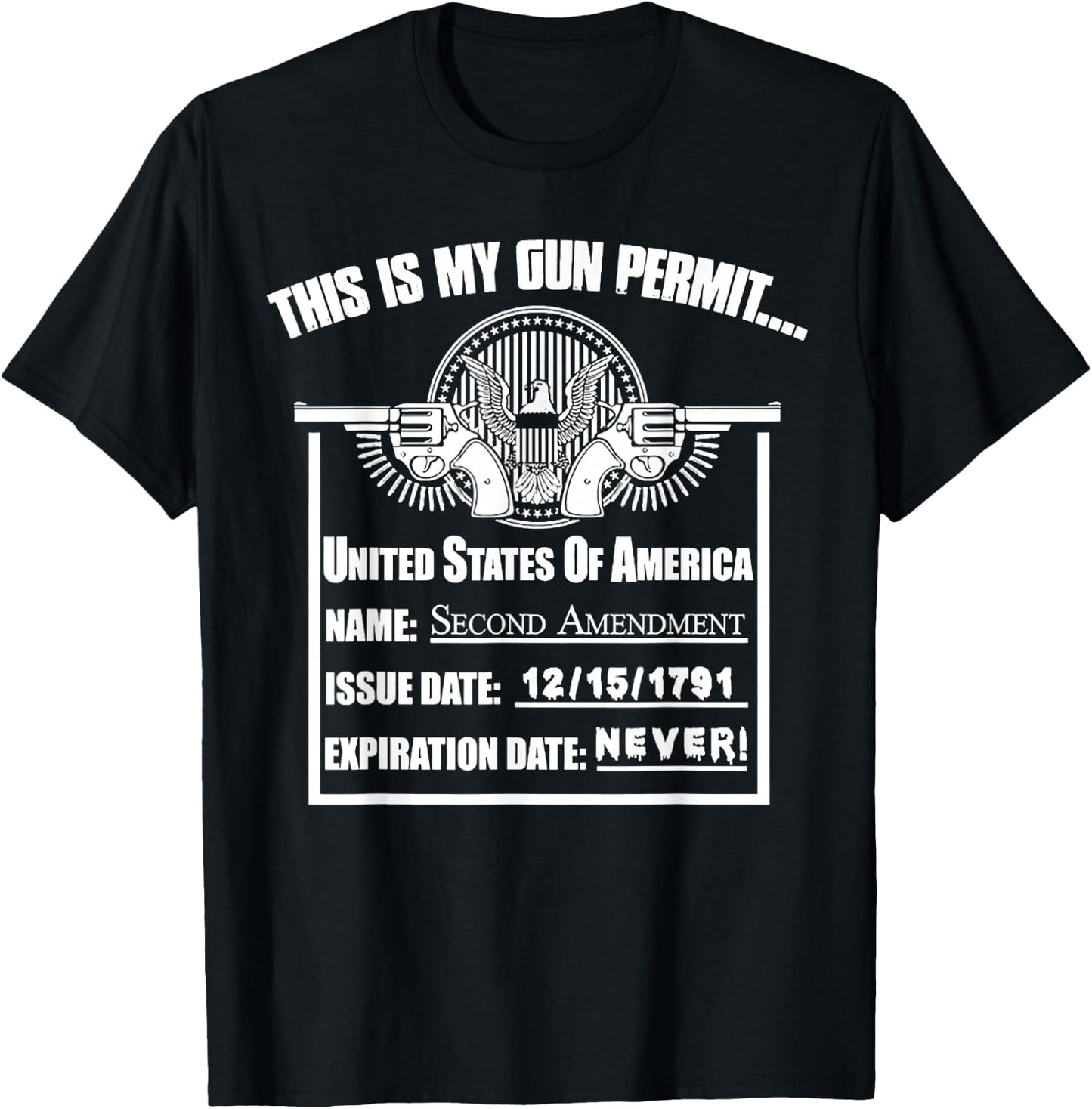 This Is My Gun Permit United States Of America 2nd Amendment T-Shirt - T-Shirt | Black