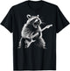 Raccoon Playing Guitar Rock and Roll Rock Star Men Women Kid T-Shirt - T-Shirt | Black