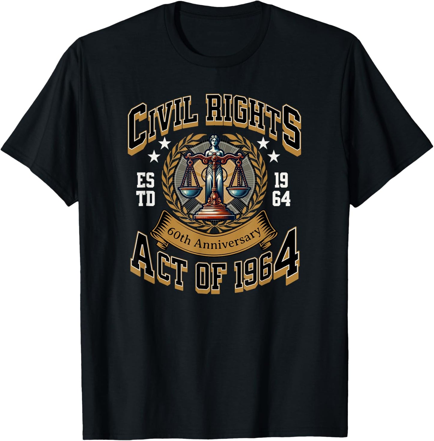 Civil Rights Act Of 1964 60th Anniversary Vintage T-Shirt - T-Shirt | Black