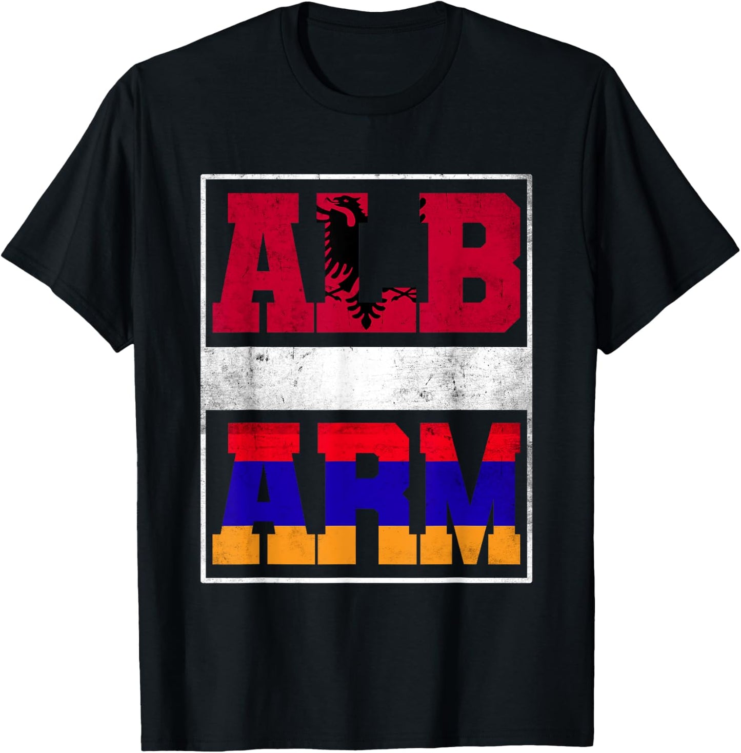 Albania and Armenia Mix Heritage Albanian Armenian Roots T-Shirt - T-Shirt | Black