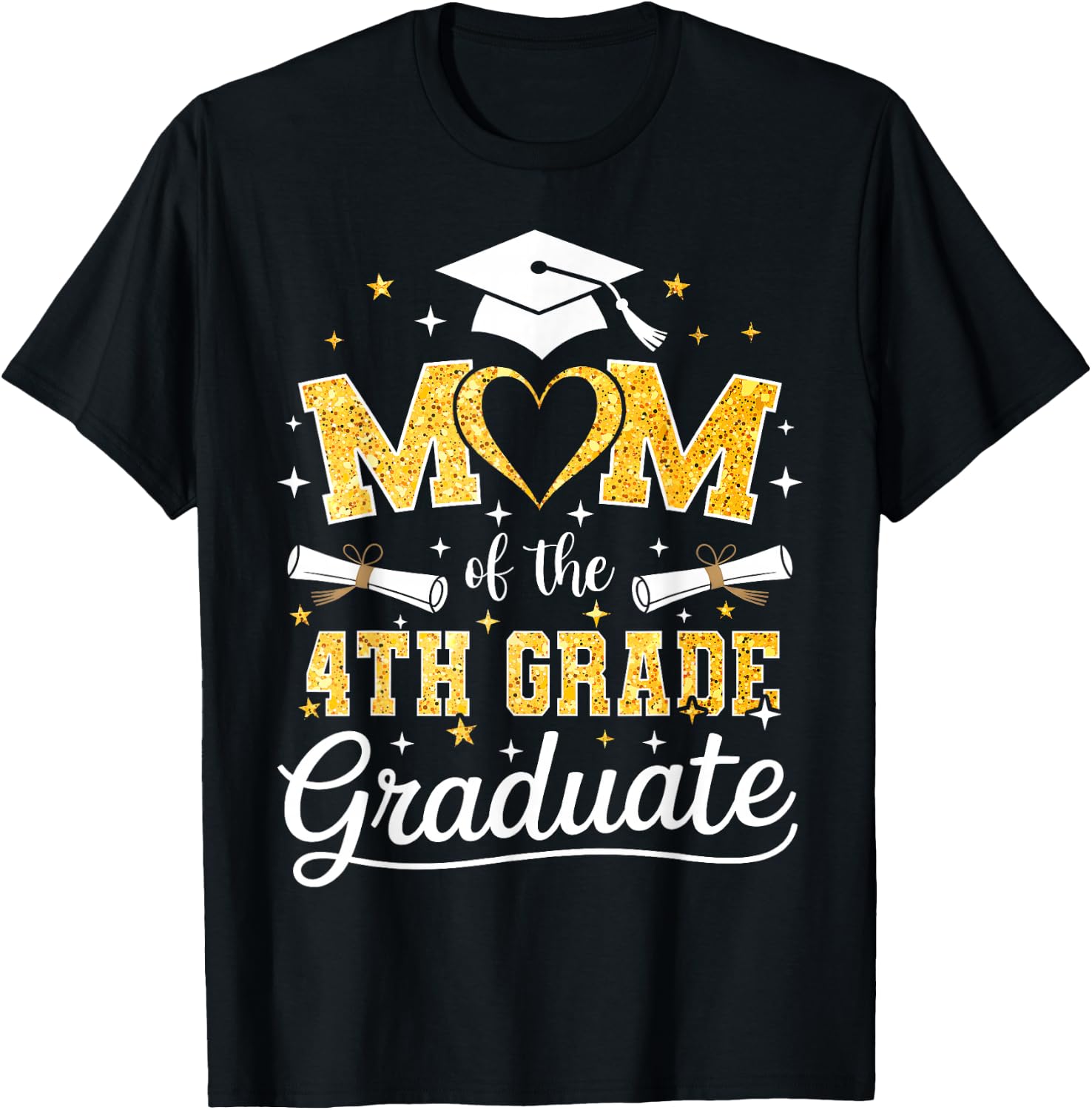 Mom of The 4th Grade Graduate Senior Graduation T-Shirt - T-Shirt | Black