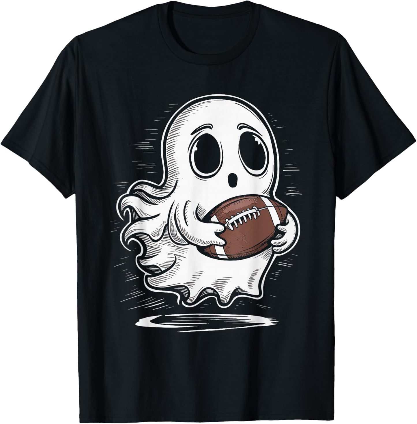 Ghost Playing Football Sport T-Shirt - T-Shirt | Black