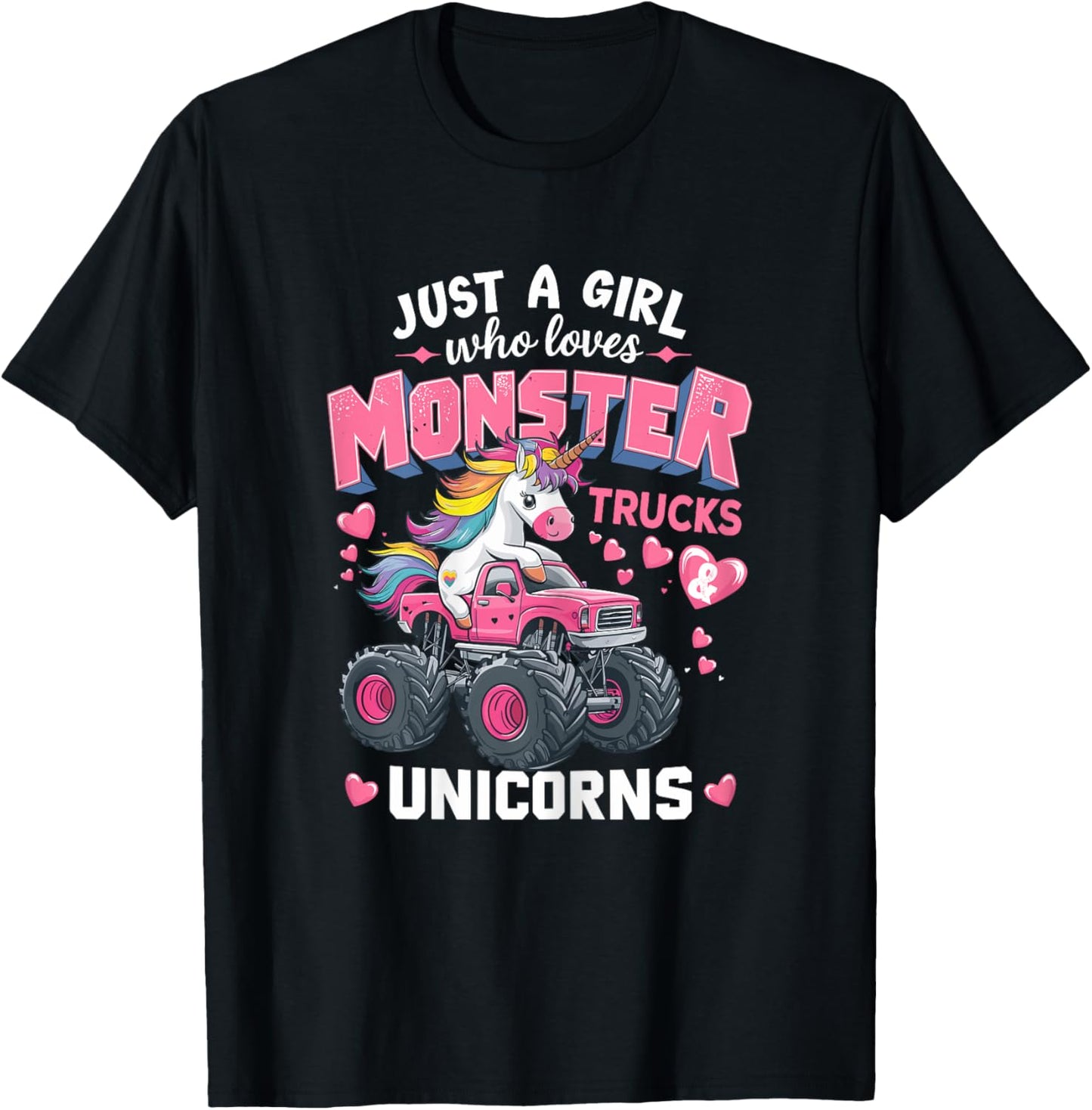 Monster Trucks and Unicorns T-Shirt - T-Shirt | Black