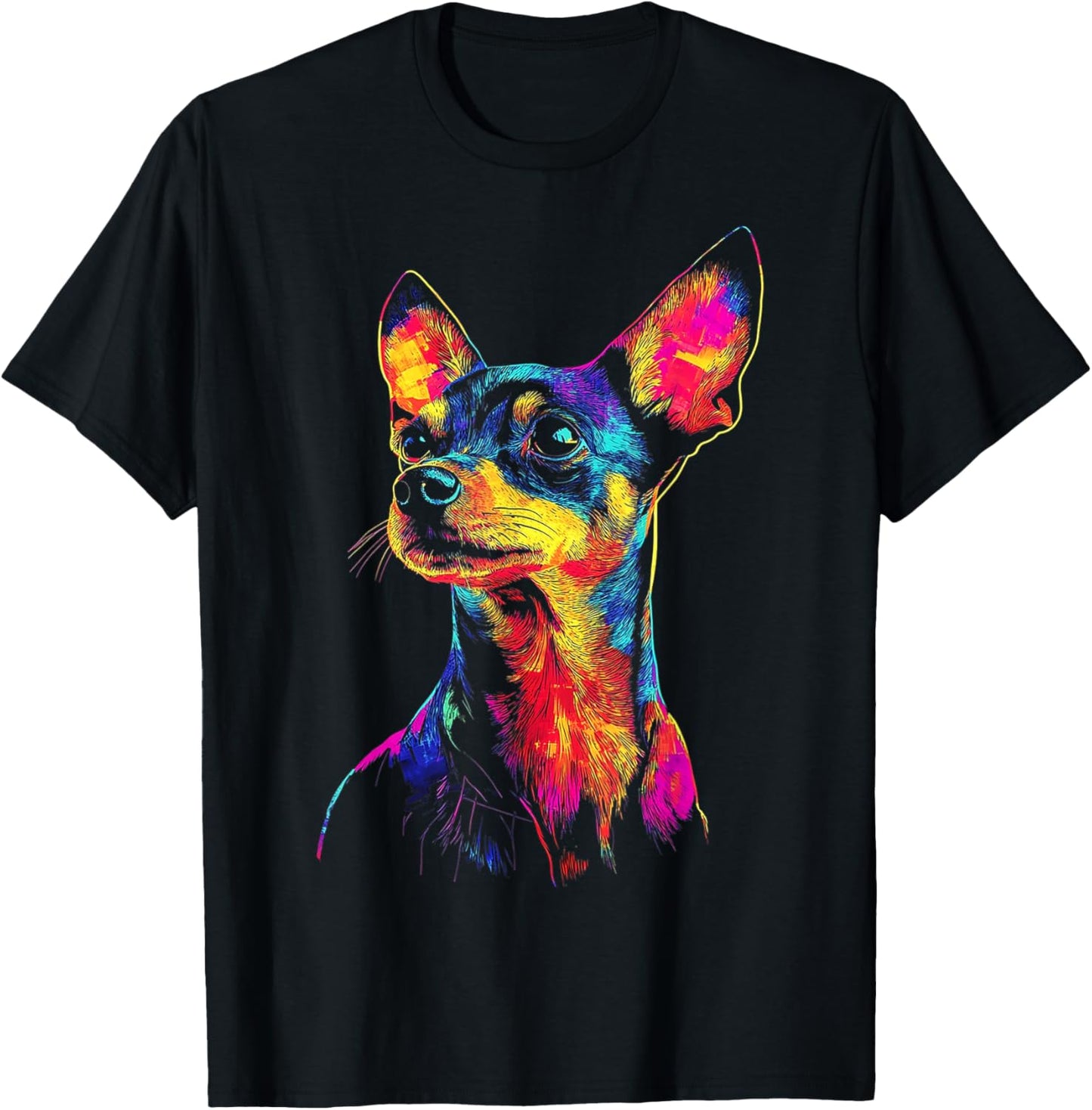 Miniature Pinscher Dog Motif Pet Artwork Miniature Pinscher Women Kids T-Shirt - T-Shirt | Black