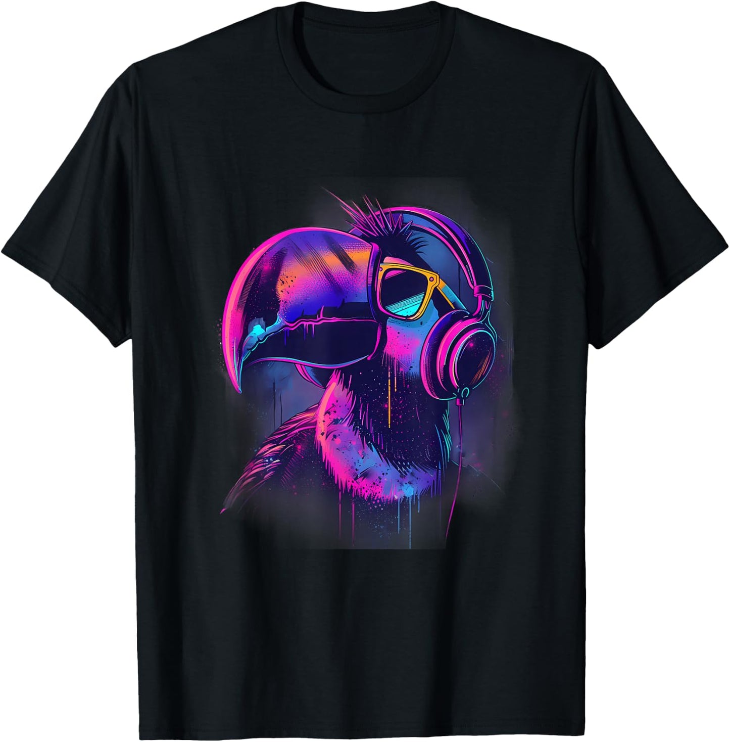 Toucan Music DJ Music Headphones Dance Club Beatmaker Techno T-Shirt - T-Shirt | Black