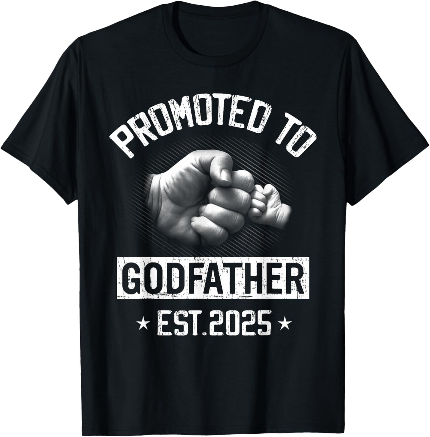 Promoted To Godfather Est 2025 Pregnancy Announcement T-Shirt - T-Shirt | Black