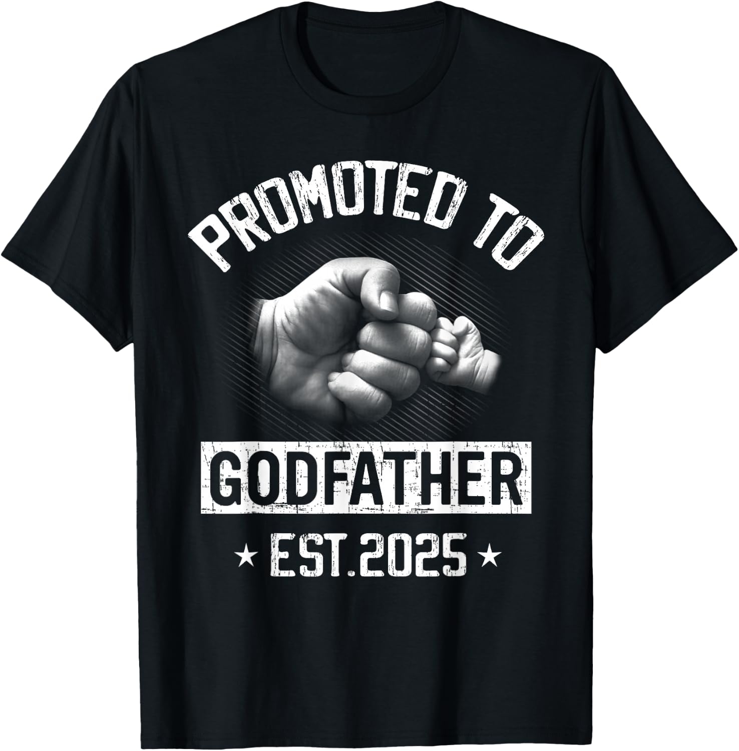 Promoted To Godfather Est 2025 Pregnancy Announcement T-Shirt - T-Shirt | Black