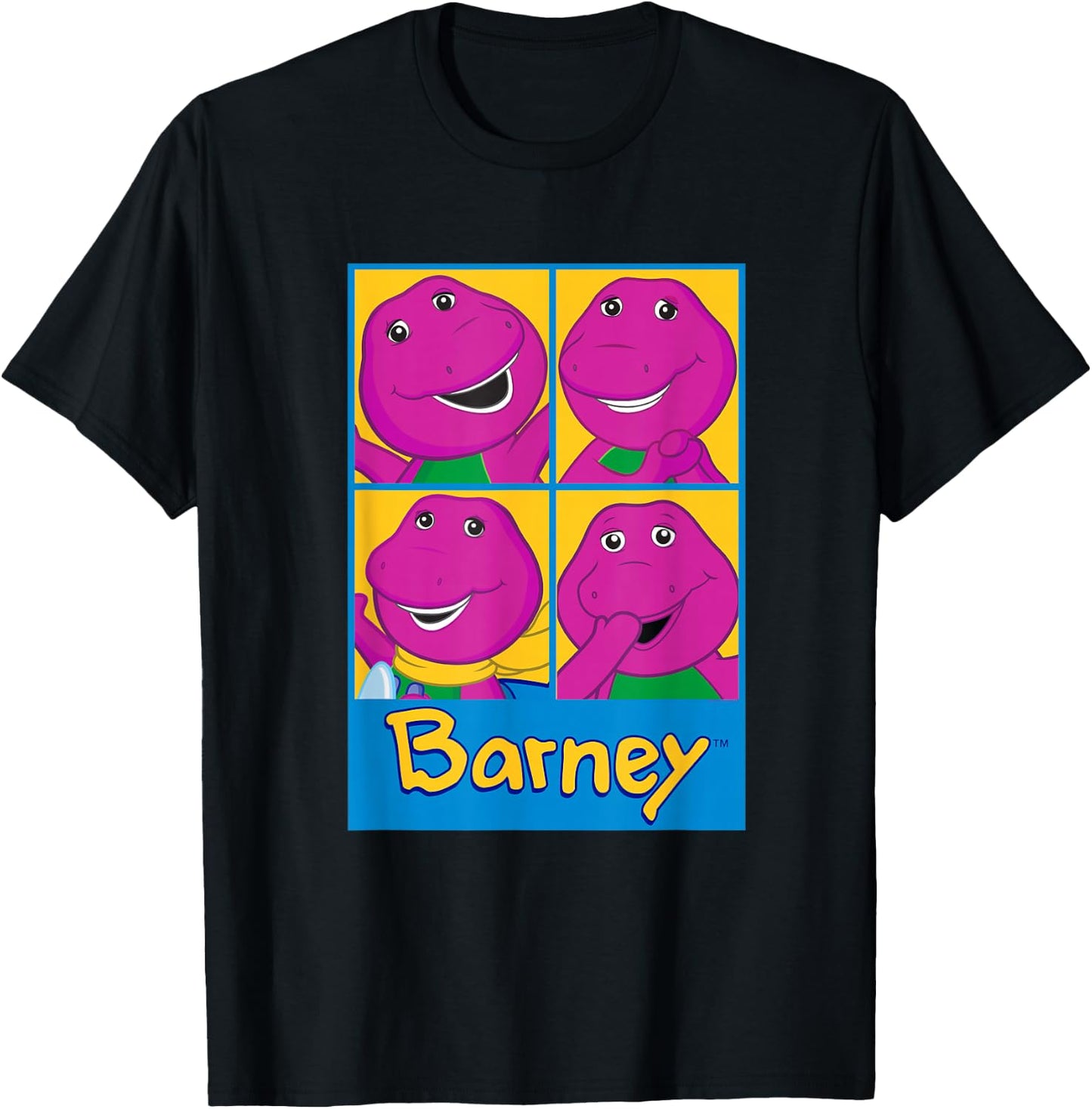 Barney - Barney Grid T-Shirt - T-Shirt | Black