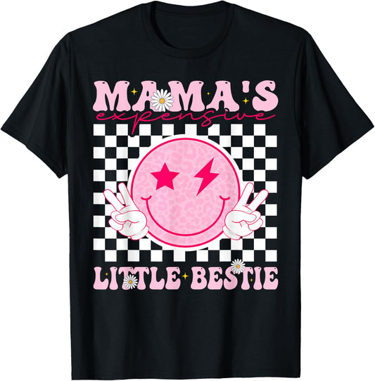 Mama's Expensive Little Bestie Funny Mom Mommy Mother's Day T-Shirt - T-Shirt | Black