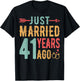 Just Married 41 Years Ago - 41th Wedding Anniversary Couple T-Shirt - T-Shirt | Black
